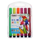 Фломастеры 12 цветов в пластиковом пенале, треугольные, толстые, вентилируемый колпачок - Фото 1