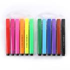 Фломастеры 12 цветов в пластиковом пенале, треугольные, толстые, вентилируемый колпачок - Фото 2