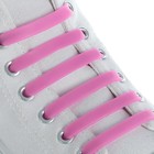 Набор шнурков для обуви, 6 шт, силиконовые, плоские, 13 мм, 9 см, цвет розовый неоновый - Фото 1