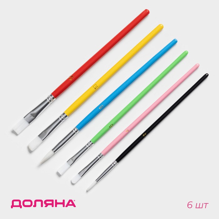 Набор кондитерских кисточек для декорирования Доляна «Леонардо», 6 шт. - Фото 1