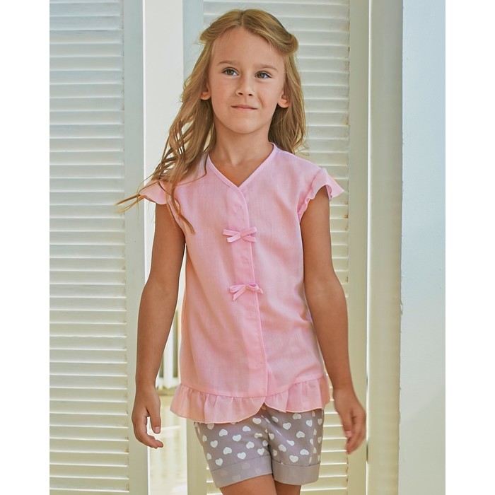 Блузка для девочки MINAKU Cotton collection: Romantic, цвет розовый, рост 98 см - фото 1908536666