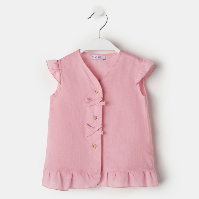 Блузка для девочки MINAKU Cotton collection: Romantic, цвет розовый, рост 98 см - фото 1908536669