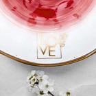 Тарелка керамическая LOVE, Ø 19 см, цвет красный, цвет красный - фото 3473355
