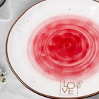 Тарелка керамическая LOVE, Ø 19 см, цвет красный, цвет красный - фото 4299391