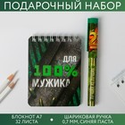 Набор «Для 100% Мужика»: блокнот и ручка пластик - фото 2576310