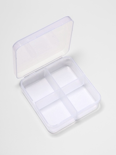 Таблетница, 4 секции, 7 × 6,7 × 2,4 см, цвет прозрачный