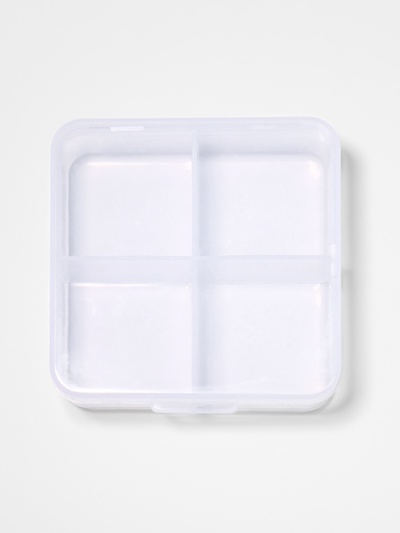 Таблетница, 4 секции, 7 × 6,7 × 2,4 см, цвет прозрачный