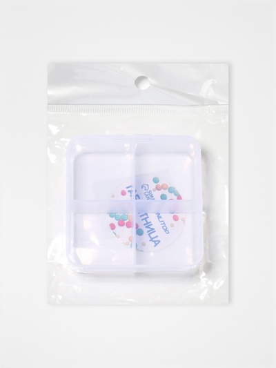 Таблетница, 4 секции, 7 × 6,7 × 2,4 см, цвет прозрачный