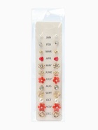 Серьги пусеты One year, 12 пар, цветочное ассорти, бело-розовые в золоте - Фото 7