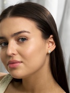 Серьги пусеты One year, 12 пар, цветочное ассорти, бело-розовые в золоте - Фото 2