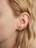 Серьги пусеты One year, 12 пар, цветочное настроение, белые в золоте - Фото 13