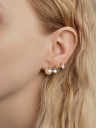 Серьги пусеты One year, 12 пар, цветочное настроение, белые в золоте - Фото 13