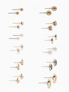 Серьги пусеты One year, 12 пар, совершенство, бело-чёрные в золоте - Фото 3