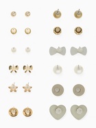 Серьги пусеты One year, 12 пар, совершенство, бело-чёрные в золоте - Фото 4