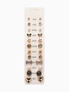 Серьги пусеты One year, 12 пар, совершенство, бело-чёрные в золоте - Фото 6