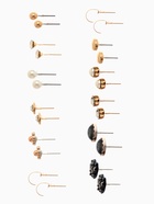 Серьги пусеты 12 пар One year, сердцем к сердцу, цветные в золоте - Фото 3