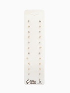 Серьги пусеты 12 пар One year, сердцем к сердцу, цветные в золоте - Фото 6