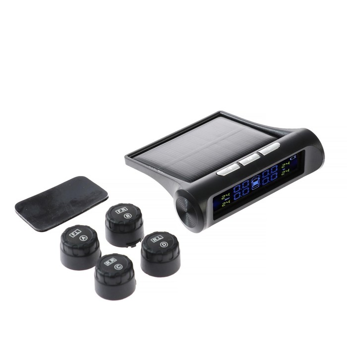 Система контроля давления в шинах автомобиля TPMS, беспроводной модуль, 4 датчика, дисплей - Фото 1