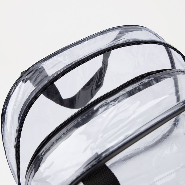 Косметичка на молнии, цвет прозрачный/чёрный 19449