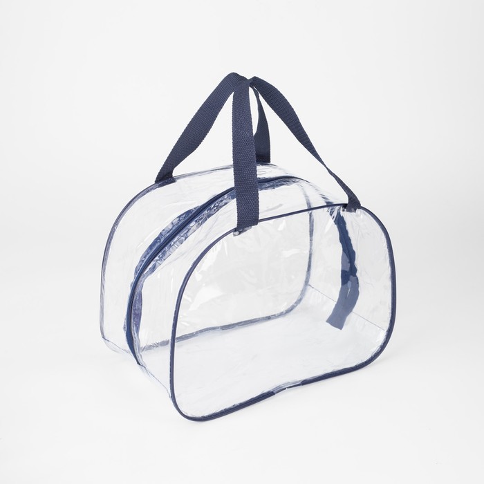 Косметичка на молнии, цвет прозрачный/синий 4737261