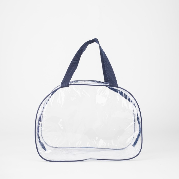 Косметичка на молнии, цвет прозрачный/синий 4737261