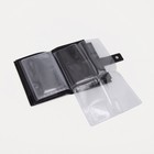 Портмоне мужское на кнопке, отдел для автодокументов и паспорта, чёрное - Фото 5