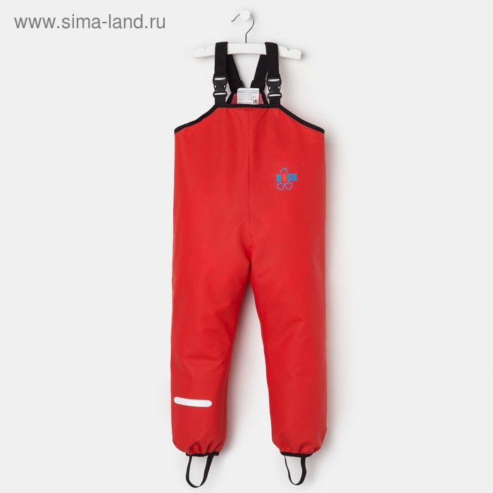 Полукомбинезон детский, непромокаемый, цвет красный, рост 116 см - Фото 1