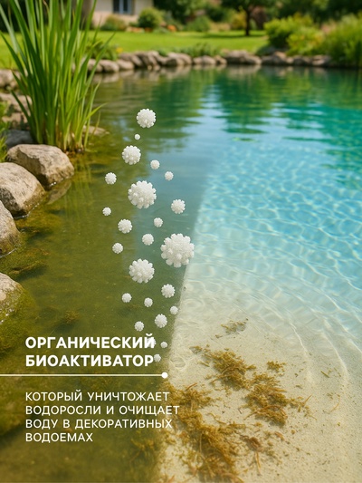 Биологическое средство для чистки декоративных прудов и фонтанов «Прудочист», 30 г.