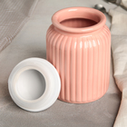 Банка керамическая для сыпучих продуктов «Соловушка», 1 л, 10,5×19,5 см, цвет розовый - Фото 2