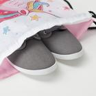 Мешок для обуви на шнурке, цвет белый/розовый - Фото 4
