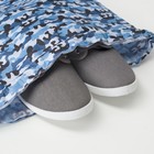 Мешок для обуви, отдел на шнурке, цвет синий/белый - Фото 4