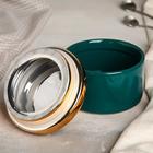 Банка керамическая для сыпучих продуктов «Золотое крыло», 500 мл, цвет зелёный - Фото 2