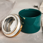 Банка керамическая для сыпучих продуктов «Золотое крыло», 800 мл, цвет зелёный - Фото 2