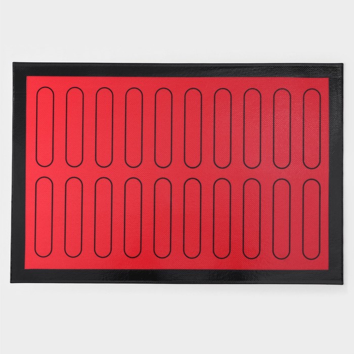 Силиконовый коврик армированный «Эклер», 60×40 см, цвет красный - Фото 1