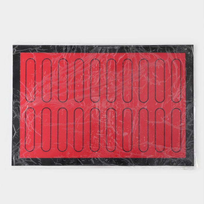 Силиконовый коврик армированный «Эклер», 60×40 см, цвет красный - фото 1889427607
