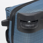 Чемодан малый 20", отдел на молнии, с расширением, наружный карман, 2 колеса, цвет голубой - Фото 5