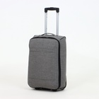 Чемодан малый 20", отдел на молнии, наружный карман, 2 колеса, цвет серый - Фото 1