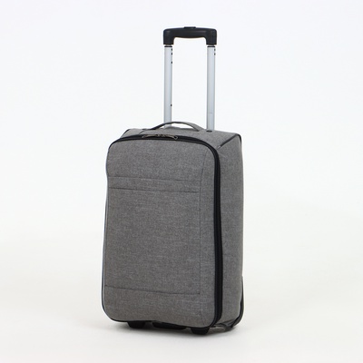 Чемодан малый 20", отдел на молнии, наружный карман, 2 колеса, цвет серый