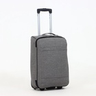 Чемодан малый 20", отдел на молнии, наружный карман, 2 колеса, цвет серый - Фото 2