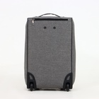 Чемодан малый 20", отдел на молнии, наружный карман, 2 колеса, цвет серый - Фото 4