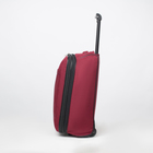Чемодан малый 20", отдел на молнии, наружный карман, 2 колеса, цвет бордовый - Фото 2