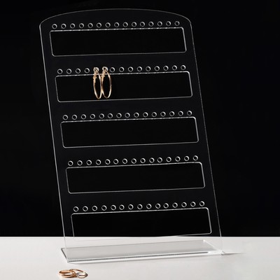 Подставка под серьги 180×230×80, оргстекло 3 мм, прозрачный, В ЗАЩИТНОЙ ПЛЁНКЕ