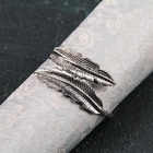 Кольцо для салфетки «Лист», 4,5×2 см, цвет серебряный - фото 7756239