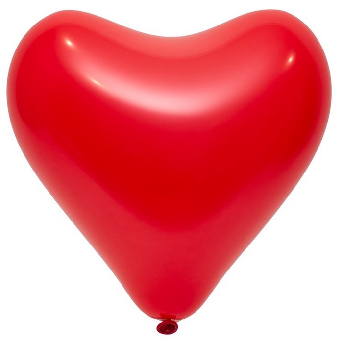 Шар латексный 12", сердце, стандарт, набор 50 шт., цвет красный - Фото 1