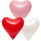 Шар латексный 12", сердце, стандарт, набор 50 шт., цвета МИКС - фото 9523010