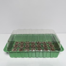 Мини-парник для рассады: торфяная таблетка d = 4.4 см (28 шт.), парник 37 × 23 × 6 см, Jiffy Ош