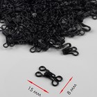 Крючок пришивной №2, 15 × 8 мм, 100 шт, цвет чёрный - Фото 1