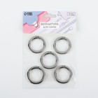 Кольцо-карабин плоский, d=25/34 мм, толщина - 4.5 мм, 5 шт., цвет серебряный - Фото 5