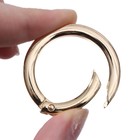 Кольцо-карабин плоский, d=32/42 мм, толщина - 5 мм, 5 шт., цвет золотой - Фото 4