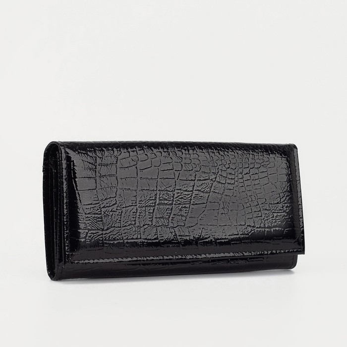 Кошелёк женский на кнопке, цвет чёрный - Фото 1